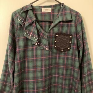 Ruffled Plaid A-Boll Korean Fashion